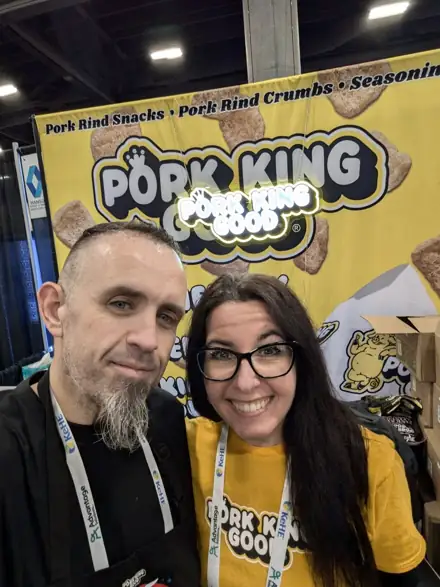 Rick and Lauren Koston at the Pork King Good booth